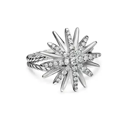 Diamond Starburst Cocktail Ring